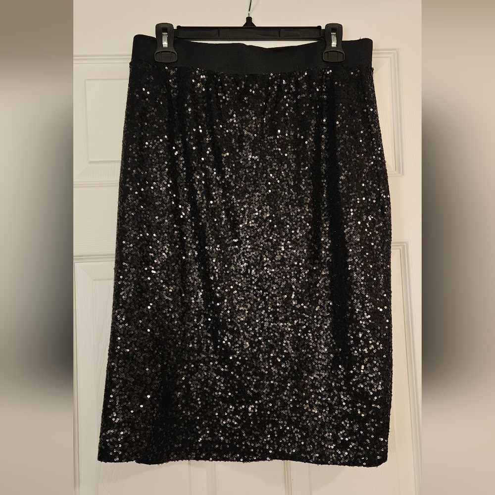 Penningtons Black Sequin Midi Skirt